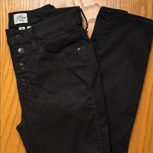 J. Crew 9” Vintage Straight leg Button Fly Black Jeans Size 28